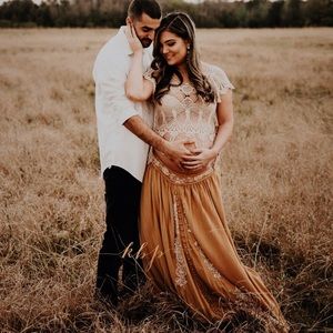 Fillyboo mustard embroidered button down midi dress/skirt